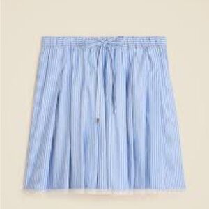 J Crew Tall pleated tie waist skirt in stripe